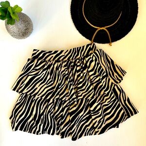 Animal Print two ruffle skirt